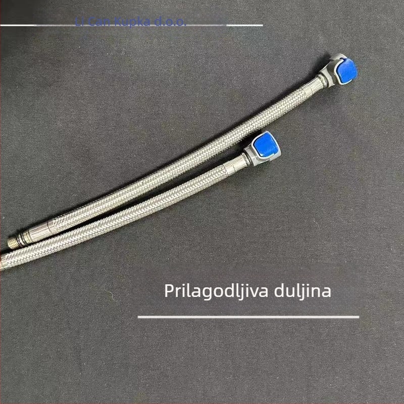 Izvlačni teleskopski kuhinjski crijevo za slavinu s jednim glavnim adapterom, unutarnja cijev od 304 pletene PEX, plug-in ugradnja, radna temperatura 65°C
