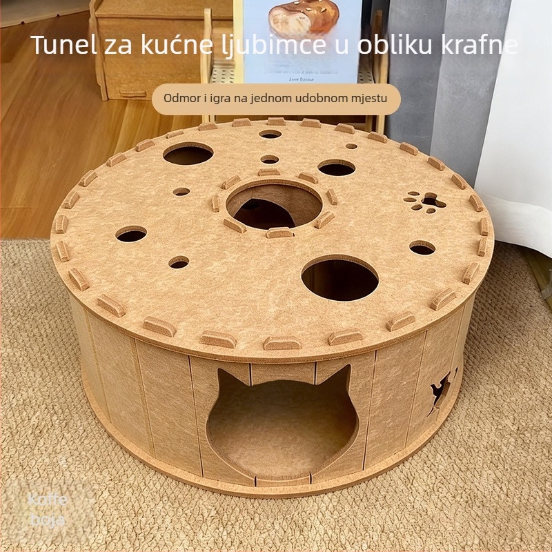 Filc mačje gnijezdo tunel – dvostruki sloj, oblik donut-a, prozračan, odvojivo