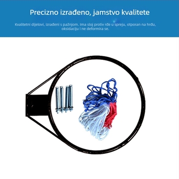 Zidni koš za košarku za kućnu i vanjsku trening — čelična konstrukcija, težina 2,4 kg, mogućnost prilagodbe