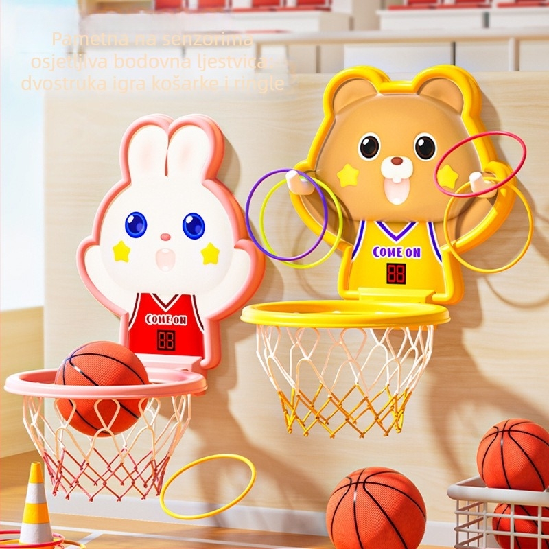Vješeni koš za košarku s inteligentnim senzorom i tajmerom, plastična konstrukcija, za djecu, unutarnja upotreba