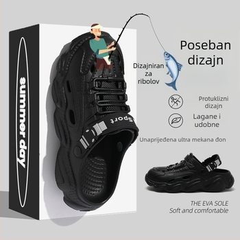 Muške EVA sandale, slip-on, prozračne, anti-slip, zatvoren prst, EVA potplat
