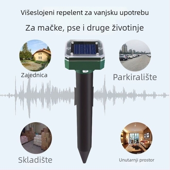 Ultrazvučni vanjski repelent za mačke, dugotrajan elektronički repelent