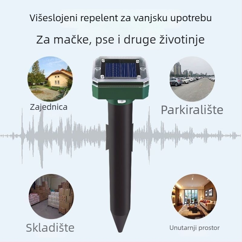 Ultrazvučni vanjski repelent za mačke, dugotrajan elektronički repelent
