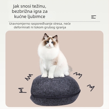Jaje oblikovano mačje gnijezdo od filca, potpuno zatvoreno, uklonjivo i za pranje, zimsko toplo