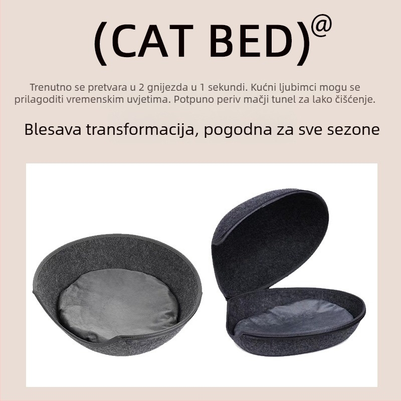 Jaje oblikovano mačje gnijezdo od filca, potpuno zatvoreno, uklonjivo i za pranje, zimsko toplo