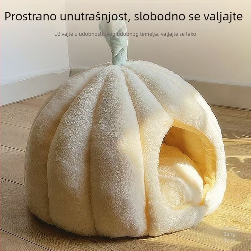 Plišano gnijezdo za mačke i pse — cijele sezone, toplo za unutarnju upotrebu