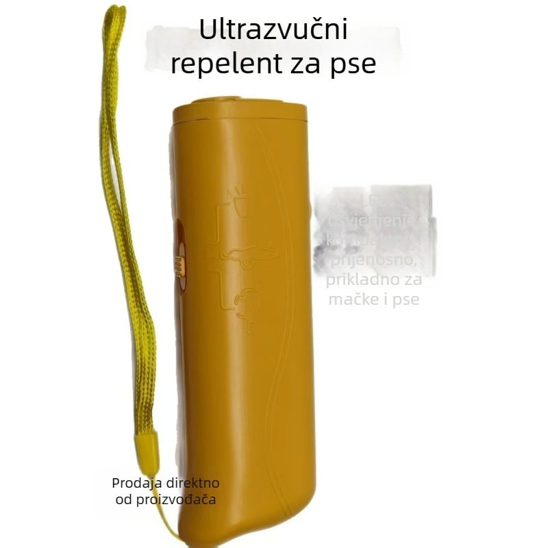 Ručni ultrazvučni odvraćivač psa i sprječavanje lajanja s LED lampom – ABS kućište