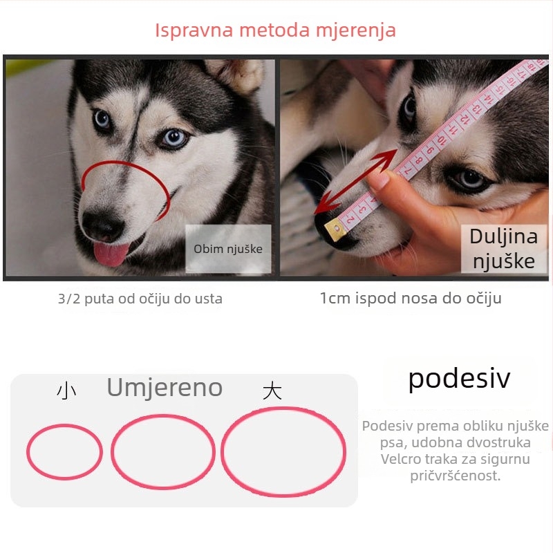 Set maski za pse – protiv ugriza, protiv lajanja, zaštita od žvakanja, maska za usta za pse; Materijal: Drugi; Uvoz: Ne; Šifra artikla: 703109860502