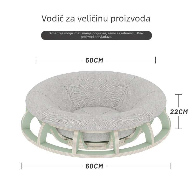 Drveno okruglo gnijezdo za mačke — ležište za kućne ljubimce i kavez