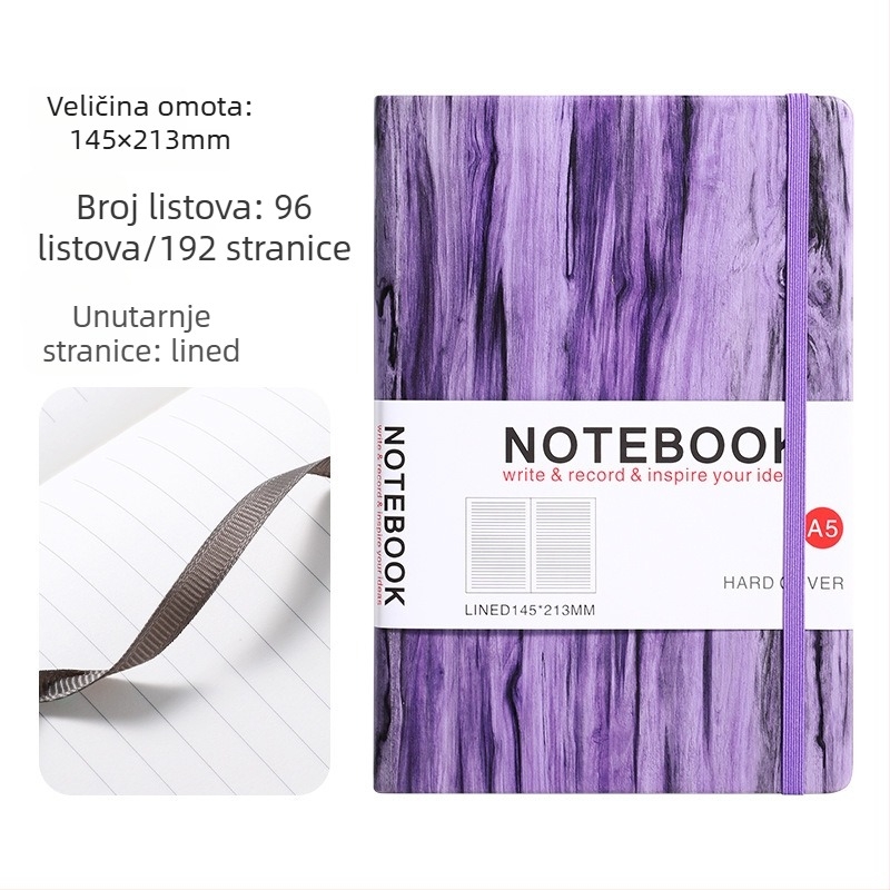 Yulin bilježnica s PU koricama, vezanje koncem ljepilo, Daolin papir 80gsm, 100–200 stranica