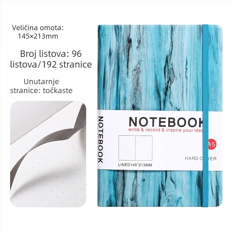 Yulin bilježnica s PU koricama, vezanje koncem ljepilo, Daolin papir 80gsm, 100–200 stranica