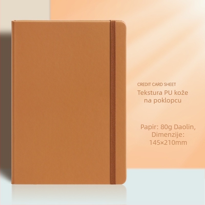 Yulin bilježnica s PU koricama, vezanje koncem ljepilo, Daolin papir 80gsm, 100–200 stranica