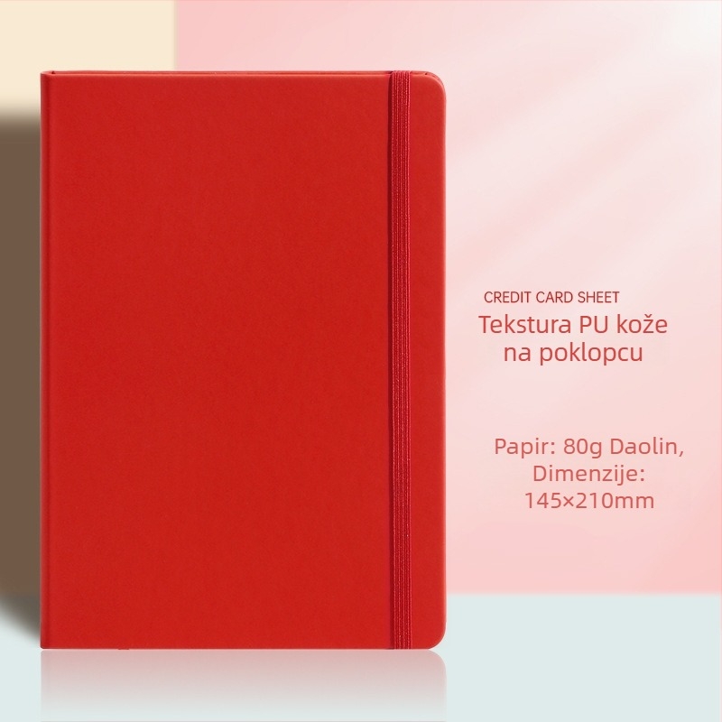 Yulin bilježnica s PU koricama, vezanje koncem ljepilo, Daolin papir 80gsm, 100–200 stranica