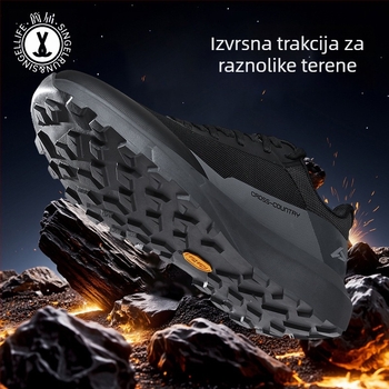 Muške lagane prozračne tenisice za hodanje – sve sezone, protuklizna potplat, vezanje šnurkama, niski profil
