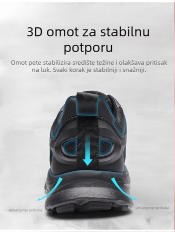 Unisex outdoor trening tenisice - gornji dio od prave kože + mreža, EVA srednji potplat, EVA potplat, protuklizne, niski profil, prednje vezivanje