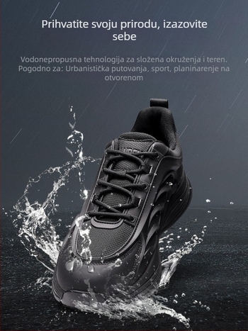 Unisex outdoor trening tenisice - gornji dio od prave kože + mreža, EVA srednji potplat, EVA potplat, protuklizne, niski profil, prednje vezivanje