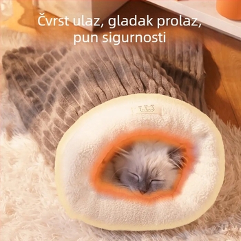 Mačje gnijezdo za spavanje s pola otvorom – toplo, unutarnja upotreba, sve sezone