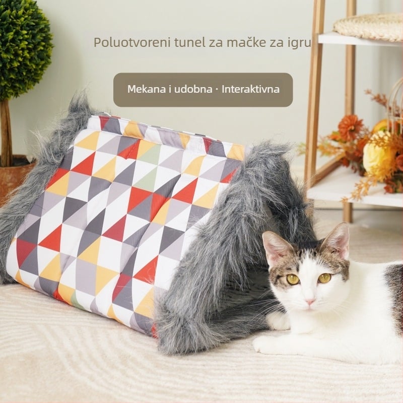 Plišano mačje gnijezdo, zimska toplina, uklonjiva i periva podloga, višenamjensko gnijezdo za kućne ljubimce