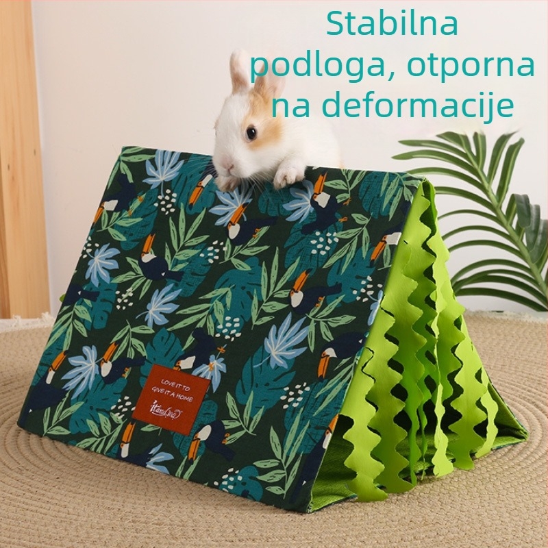 Udobno sklonište za male kućne ljubimce i trokutasti tunelski igrač, materijal: tkanina, sigurnosni dizajn s trokutastim ukrasima, pogodno za glodavce i zečeve, podrijetlo: Linyi, Shandong, marka: Mr. du