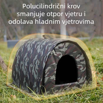 Vanjska zatvorena kućica za mačke, topla i prostrana, s debelim zidovima, vodootporna i otporna na ugrize, pogodna za sve sezone