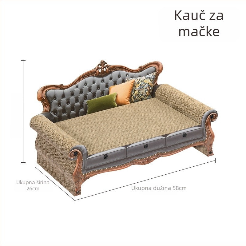 Kombinirano mačje gnijezdo i grebalica — valovita karton, pastoralni stil, paket od 8, pogodno za male mačke