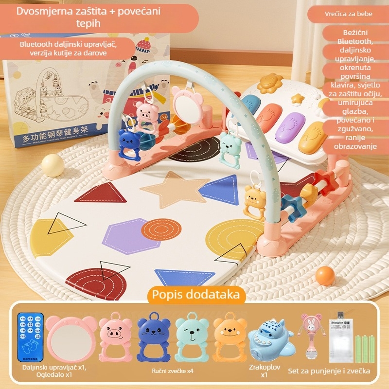 Dječji pianino-gimnastika s pedalama – plastična igračka za dob 0–3 godine, 11 funkcija