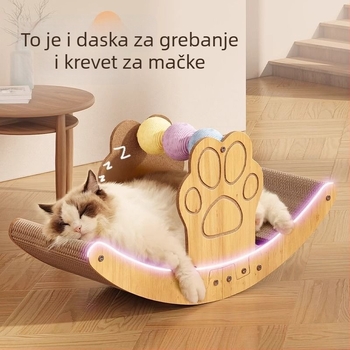 Grebalica i krevetić za mačke, izdržljivo i otporno na ogrebotine, veliko, dvostruka namjena, 3D grebalica s ljuljačkom