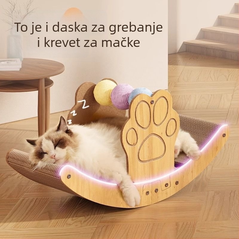 Grebalica i krevetić za mačke, izdržljivo i otporno na ogrebotine, veliko, dvostruka namjena, 3D grebalica s ljuljačkom