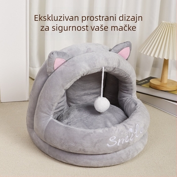 Mačje gnijezdo s poluzatvorenim dizajnom, uklonjivo i perivo, mekani mačji dom. Marka Jing Chong; Materijal: Platno; Namijenjeno: Mačkama
