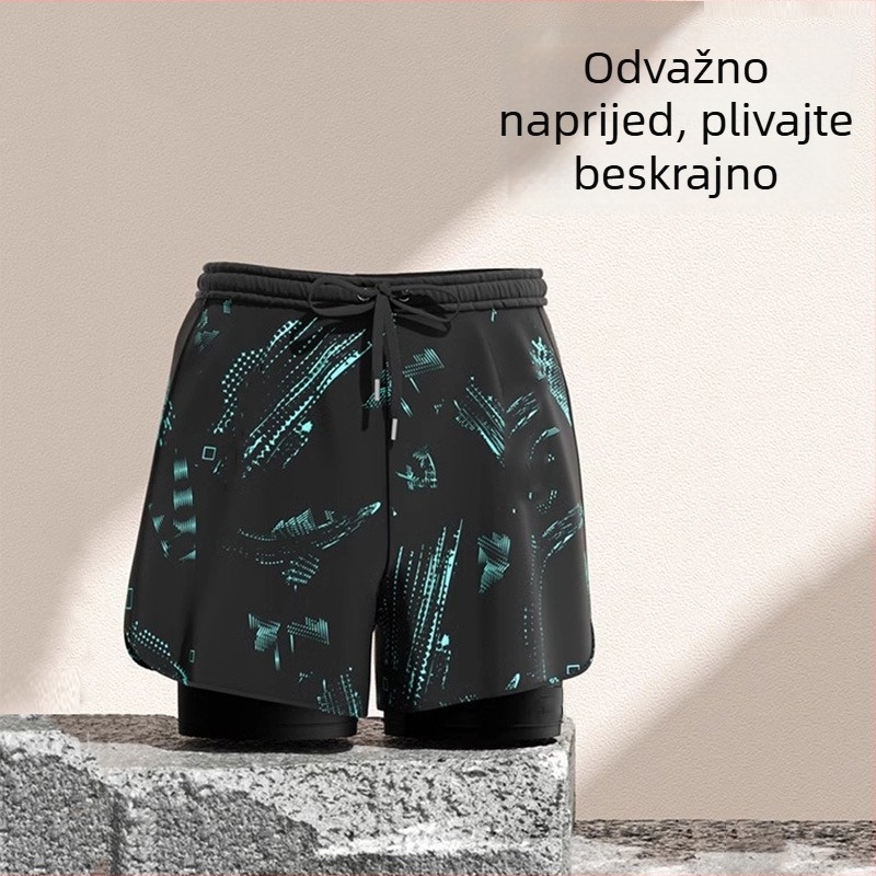 Muške plivačke hlače, brzo se suše, opušten kroj, dvostruki sloj, 88% poliester