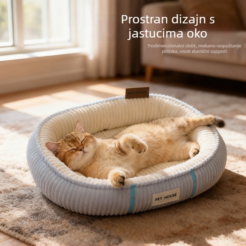 Mačje gnijezdo od platna – unutarnja upotreba, održava toplinu, pogodno za mačke (rase: Folded Eared, British Shorthair, Ragdoll, Birman)