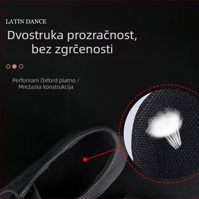 Plesne cipele za latino i društvene plesove, lagane i prozračne, gumeni potplat, vezanje, debeli potplat