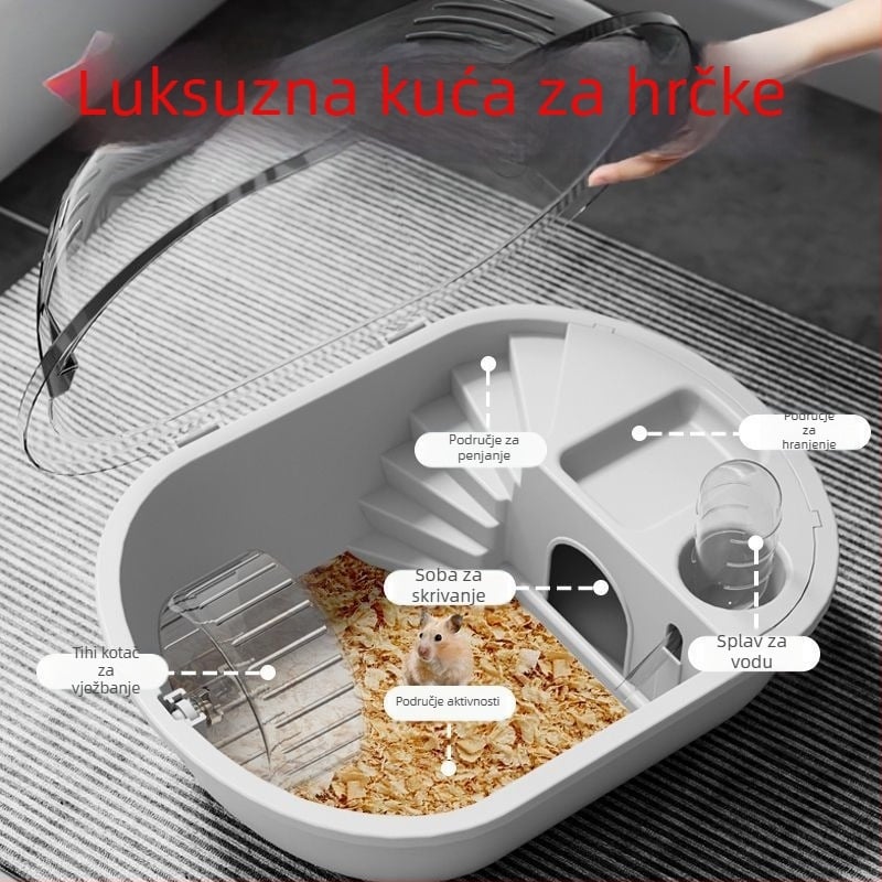 Kavez za hamstera s dvostrukom luksuznom vilom, prozirno vanjsko gnijezdo, Brand Unique, Materijal: Drugo