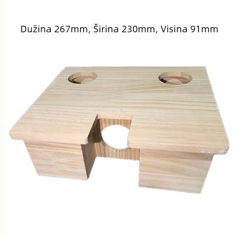 Drveni kavez za hamstere s višekatnom vilom i skrovištem