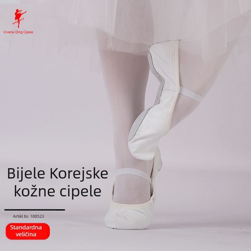 Yoga tenisice, Red dance shoes, korejski tradicionalni dizajn s kukom, gornji dio od platna, potplat od kože, balet