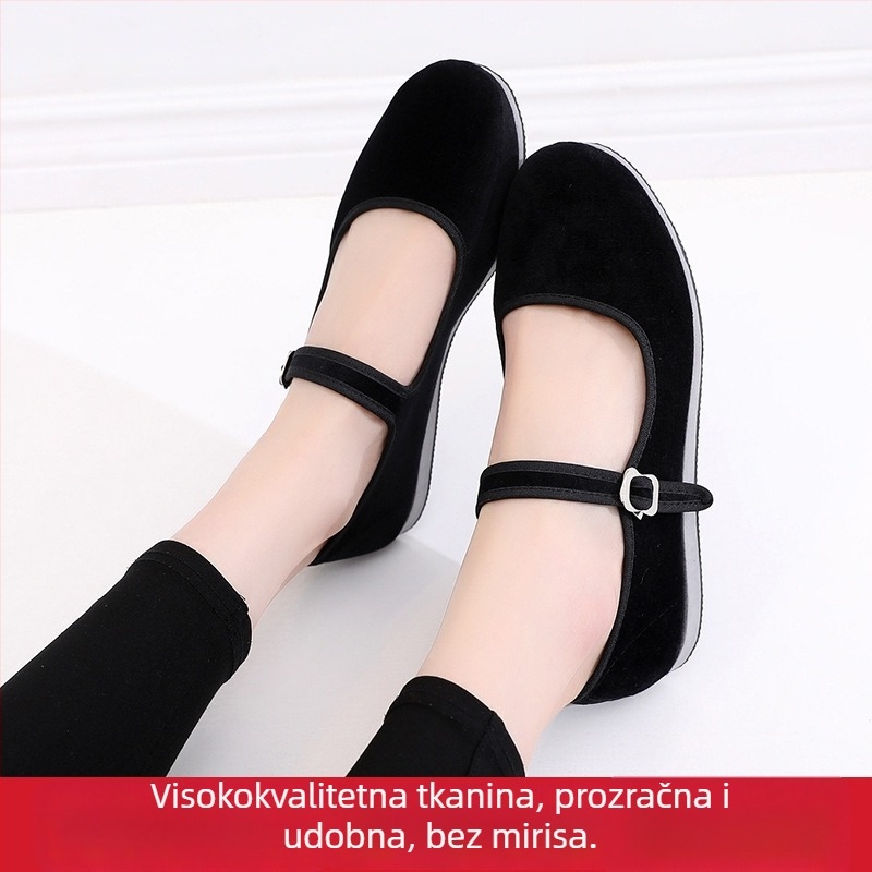 Etničke Yangko plesne tenisice za odrasle, unisex, gornji dio od flisa, gumeni đon, obična debljina, brzo sušeće