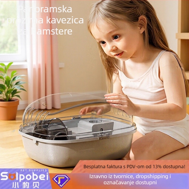 Kavez za hrčke – prostrani unutarnji prostor, zaštita od žvakanja, ventilirani ovalni plastični kavez za hrčke, za unutrašnju i vanjsku upotrebu