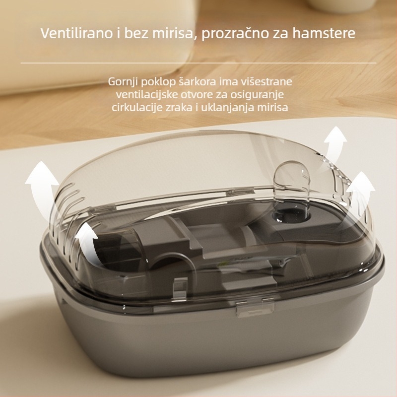 Kavez za hrčke – prostrani unutarnji prostor, zaštita od žvakanja, ventilirani ovalni plastični kavez za hrčke, za unutrašnju i vanjsku upotrebu