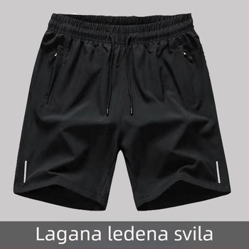 Ice Silk šorcevi za ljeto, poliester s četverostrukim rastezanjem, duljina Five-Point, blaga elastičnost, ravni kroj