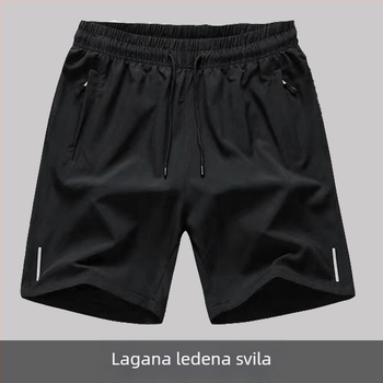 Ice Silk šorcevi za ljeto, poliester s četverostrukim rastezanjem, duljina Five-Point, blaga elastičnost, ravni kroj