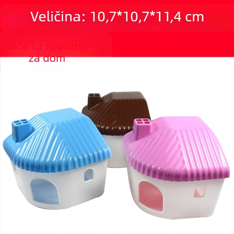Kavez za hrčka s gnijezdom i dvorcem – osmerokutni unutarnji habitat, plastika, zabava