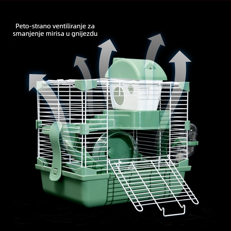 Kavez za hamstere s dvorcem, dvostruki kat — Plastika; Podrijetlo: Quanzhou, Fujian; Značka: Son Favorite; Za hamstere; Pogodno za sva godišnja doba.