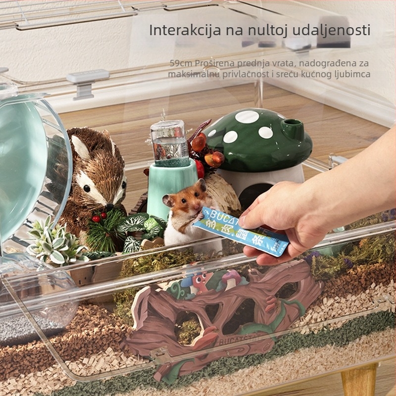 Kavez za hamstere – prostrani unutarnji plastični habitat pravokutnog oblika, s ventilacijom, lako se čisti, pogodan za sve sezone – Marka BUCATSTATE/Buka Star