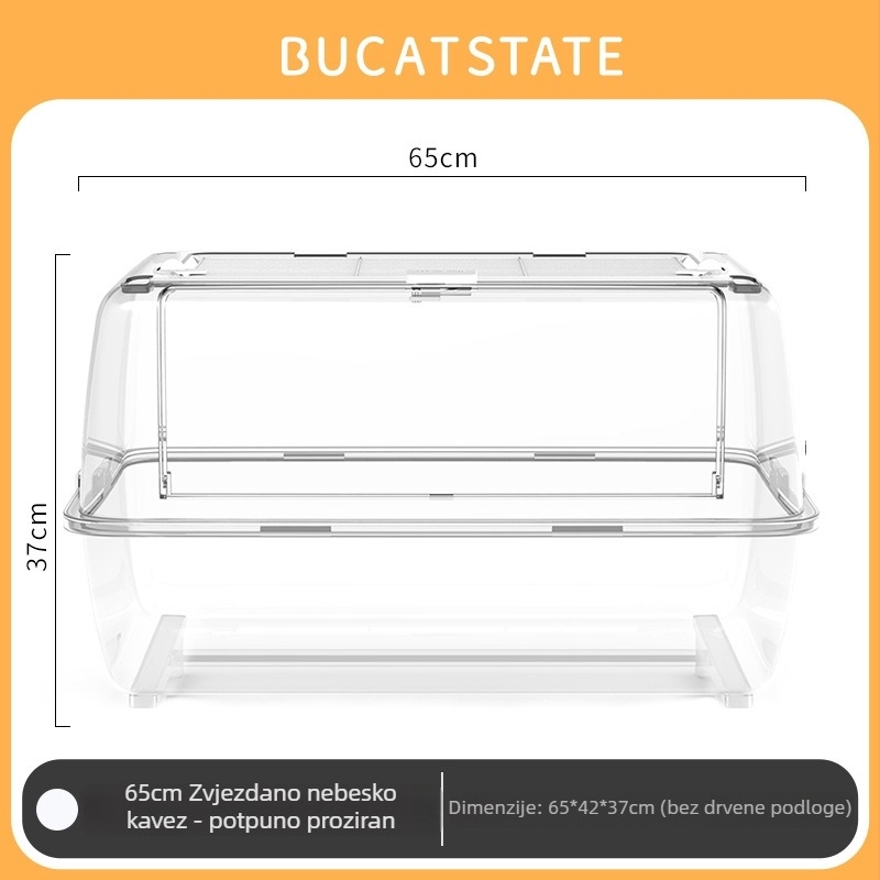 Kavez za hamstere – prostrani unutarnji plastični habitat pravokutnog oblika, s ventilacijom, lako se čisti, pogodan za sve sezone – Marka BUCATSTATE/Buka Star
