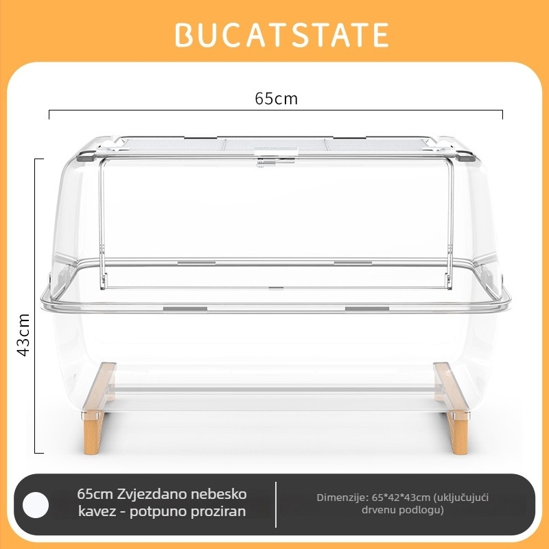Kavez za hamstere – prostrani unutarnji plastični habitat pravokutnog oblika, s ventilacijom, lako se čisti, pogodan za sve sezone – Marka BUCATSTATE/Buka Star