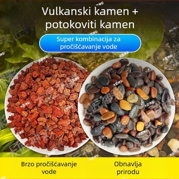 Dekorativni set vulkanskih kamenja za akvarije i uređenje okoliša sa dnom podloge