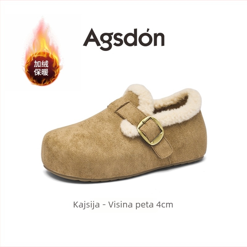 Agsdon Velvet Birkenstock stil zimskih cipela za žene - gornji materijal: platno, ulošak: baršun, unutarnja podstava: umjetni kratki pliš, potplat: TPU, srednja visina peta: 3-5 cm