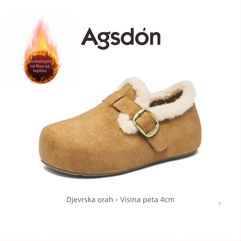 Agsdon Velvet Birkenstock stil zimskih cipela za žene - gornji materijal: platno, ulošak: baršun, unutarnja podstava: umjetni kratki pliš, potplat: TPU, srednja visina peta: 3-5 cm