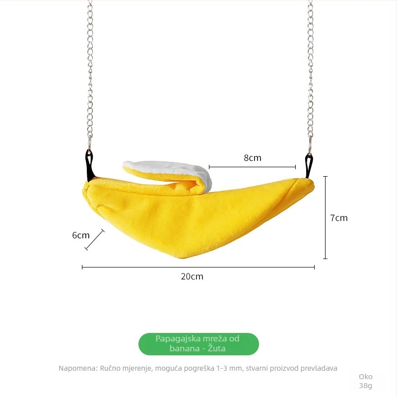 Banana oblik gnijezdo od pamučne vate za mala kućna ljubimca — topli zimski viseći krevet na ljuljački za papige i hrčke