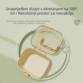 Prijenosna kutija za hamstere za putovanja, sigurna protiv bijega, kompaktna nosiljka za mala kućne ljubimce, s dobrom ventilacijom